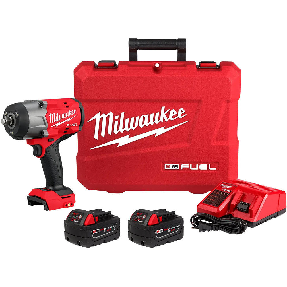 The Milwaukee 2967-22 kit includes the M18 FUEL 1/2 in High Torque Impact Wrench with friction ring, two M18 REDLITHIUM XC5.0 Resistant battery packs, charger, and hard case. The impact wrench uses a POWERSTATE brushless motor and 4-Mode DRIVE CONTROL for heavy fastening and removal applications.
1/2 in friction ring anvil
4-Mode DRIVE CONTROL
POWERSTATE brushless motor
7.6 in tool length
Two XC5.0 Resistant batteries
Charger and hard case included
