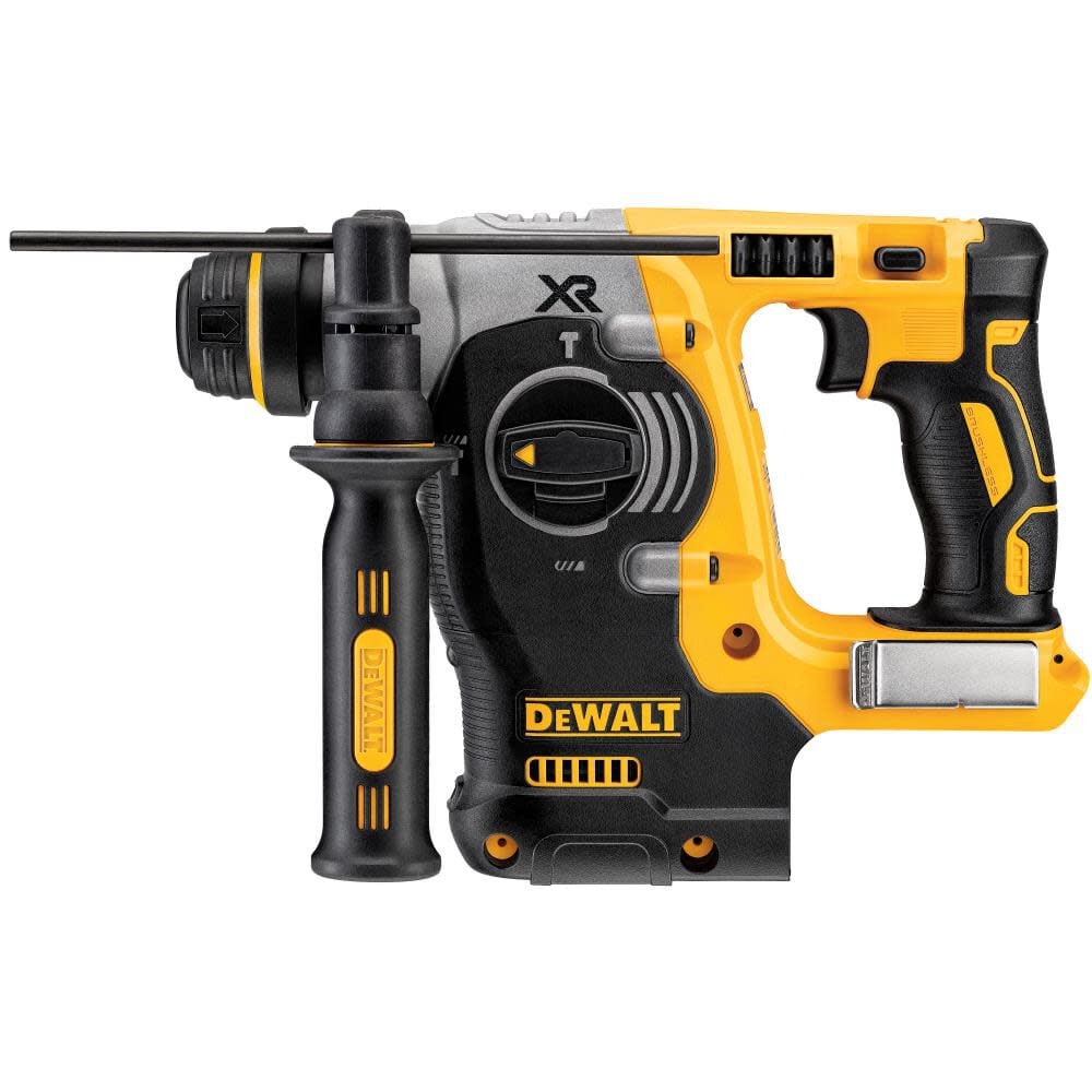 The DEWALT DCH273B is a 20V MAX XR brushless 1 in SDS-Plus L-shape rotary hammer for drilling, hammer drilling, and chipping. It delivers 2.1 J of impact energy, up to 1,100 RPM, and up to 4,600 BPM. Battery and charger are sold separately.
1 in SDS-Plus tool holder
2.1 J impact energy
Up to 1,100 RPM
Up to 4,600 BPM
SHOCKS Active Vibration Control
Tool only
