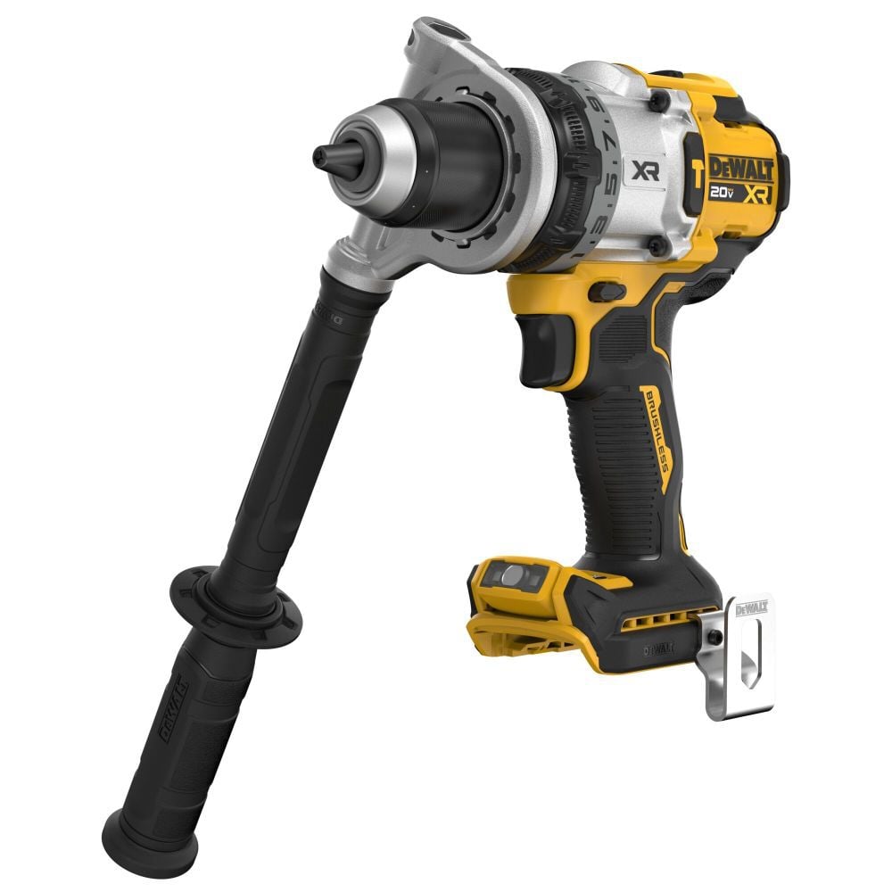 The DEWALT DCD1007B is a 20V MAX XR brushless 1/2 in 3-speed hammer drill/driver built for demanding drilling and fastening work. It delivers up to 2,100 in-lbs of maximum torque and uses an anti-rotation system to help shut the tool down during excessive rotational motion. Battery and charger are sold separately.
Up to 2,100 in-lbs maximum torque
Three-speed all-metal transmission
1/2 in ratcheting metal chuck
Anti-rotation system
Tool Connect Chip ready
Tool only
