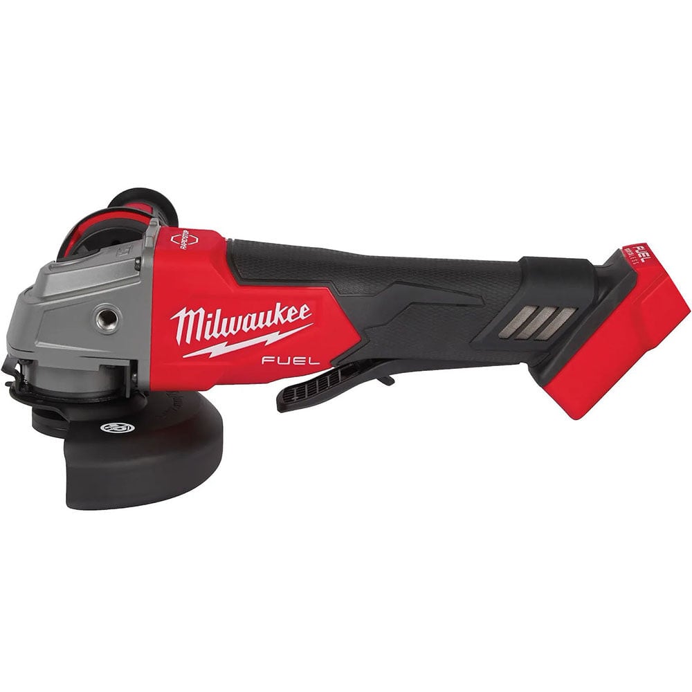 The Milwaukee 2880-20 M18 FUEL braking grinder operates at 8,500 RPM for 4-1/2 in and 5 in grinding and cutting accessories. RAPIDSTOP braking technology, an electronic clutch, no-lock paddle switch, and tool-free guard adjustment support jobsite control. Battery and charger are sold separately.
4-1/2 to 5 in wheel capacity
8,500 RPM
POWERSTATE brushless motor
RAPIDSTOP braking technology
No-lock paddle switch
Tool only
