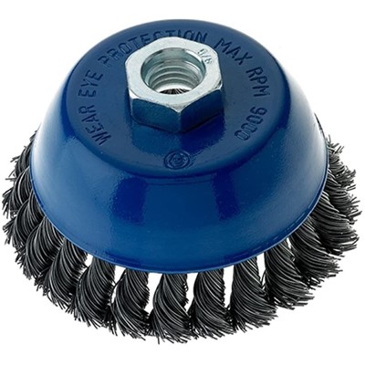 4" X 5/8-11 KNOTTED CUP BRUSH C/S