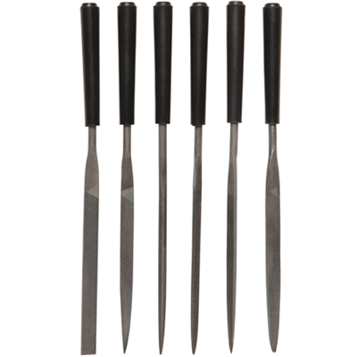 6pc HAND FILE SET W HANDLE 4IN